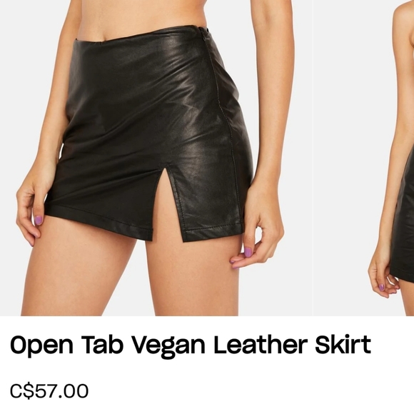 Black Vegan leather skirt Medium Dolls Kill - Picture 2 of 10